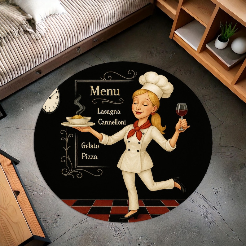 Camping Cooking Gifts - Tapis de cuisine rond de chef