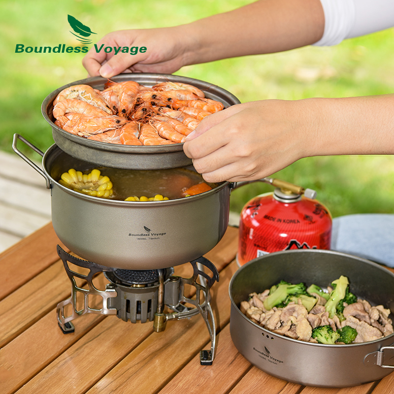 Camping Cooking Frying Pan - Boundless Voyage – marmite à vapeur
