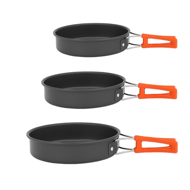 Camping Cooking Set Lightweight - Poêle à frire portable avec rangement,