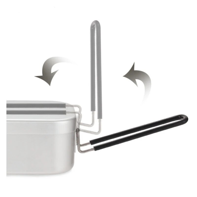 Camping Cooking Bowl - Boîtes à déjeuner en aluminium 800/1400ML,