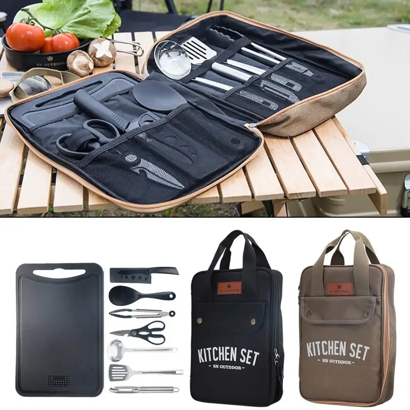 Camping Cooking Kit - Ensemble de 8 ustensiles de cuisine