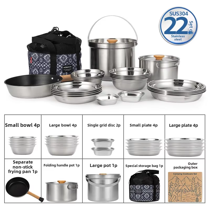 Camping Cooking Kit - NOBANA plus récent ensemble de casseroles