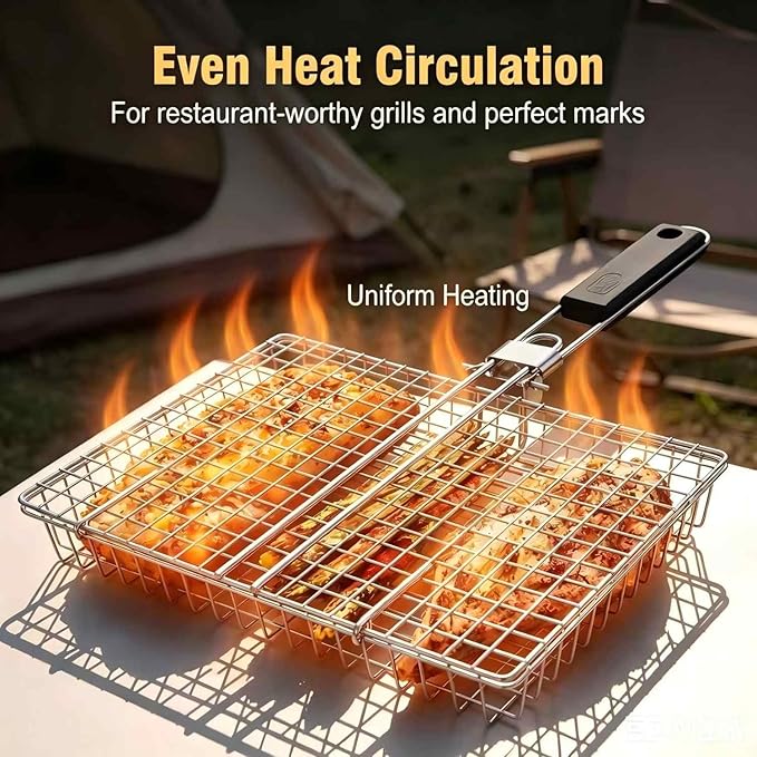 Camping Cooking Gifts - Panier de cuisson pliable portable grand
