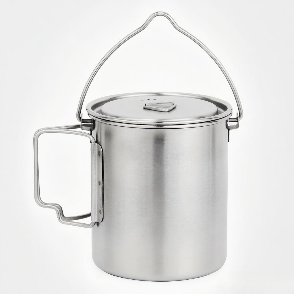 Camping Cooking Cup - Pot en acier inoxydable de 750