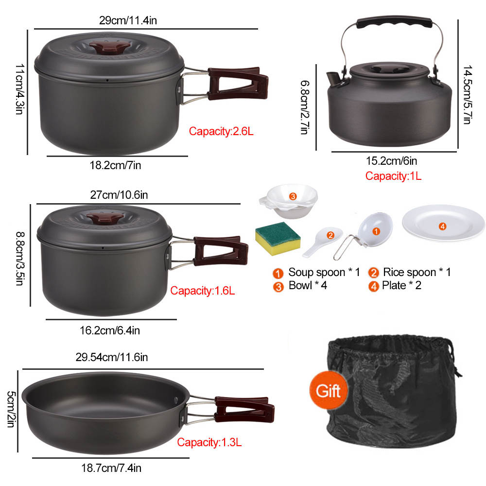 Ensemble de casseroles de piqu - Camping Cooking Pot Set avis et prix