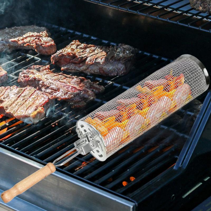 1 cage rotative en acier inoxy - Camping Cooking Gifts avis et prix