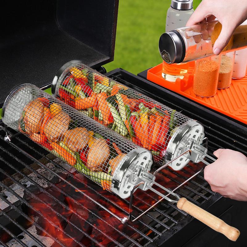 1 cage rotative en acier inoxy - Camping Cooking Gifts avis et prix