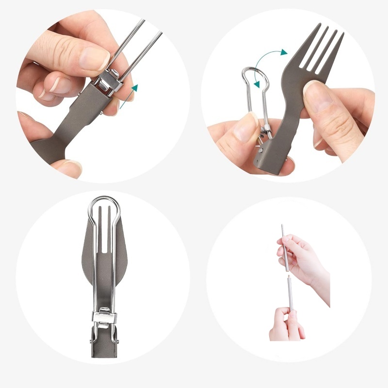 Ensemble d'ustensiles pliables - Camping Cooking Set Lightweight avis et prix