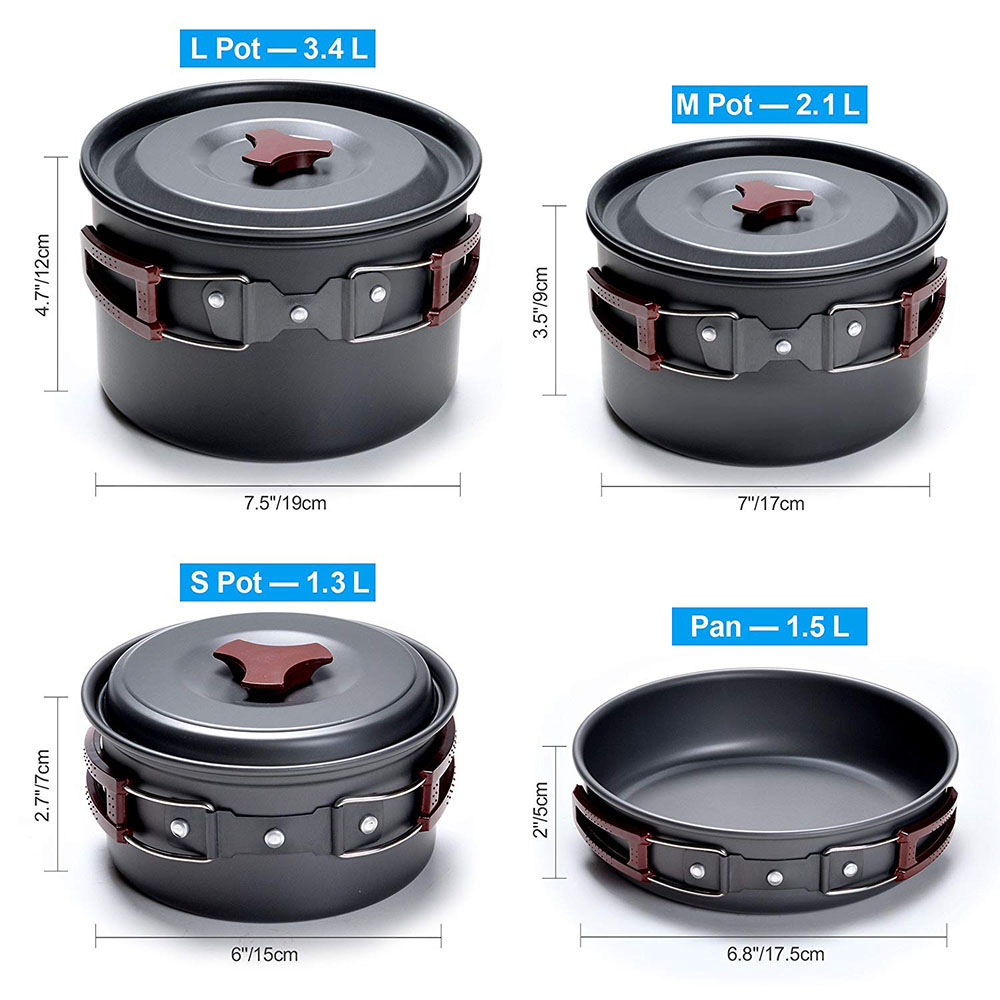 Kit de batterie de cuisine de  - Camping Cooking Kit avis et prix
